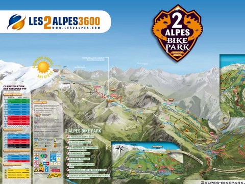 Plan des pistes Les 2 Alpes VTT été