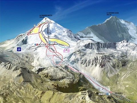 Plan des pistes Les 2 Alpes ski été