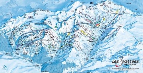 Plan des pistes les 3 Vallées