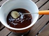 Photo image fondue au chocolat